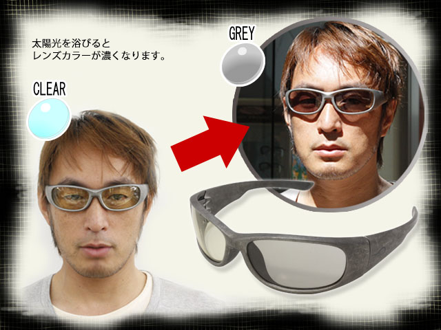 紫外線で色の変わる調光レンズ